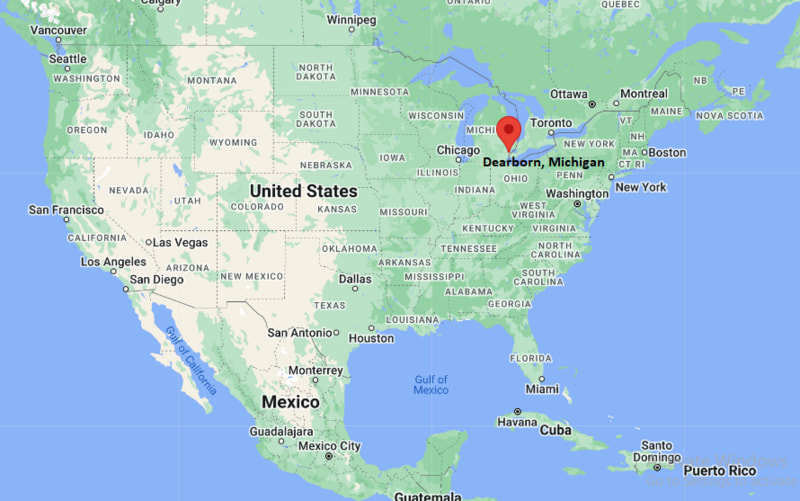 dearborn location map mi